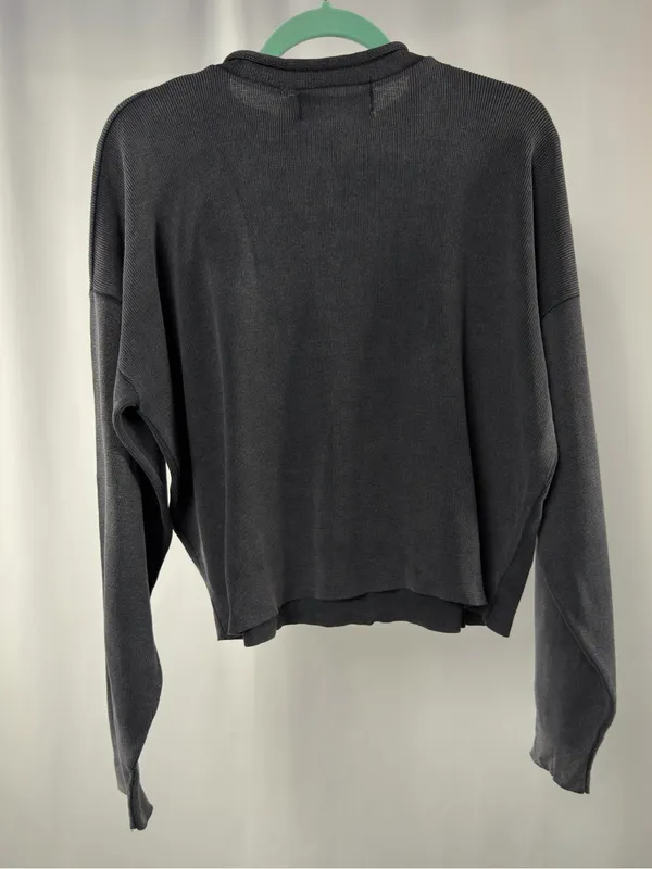 Harley-Davidson Cotton Embroidered Logo Knit Pullover in Charcoal Gray Red Large - Image 5