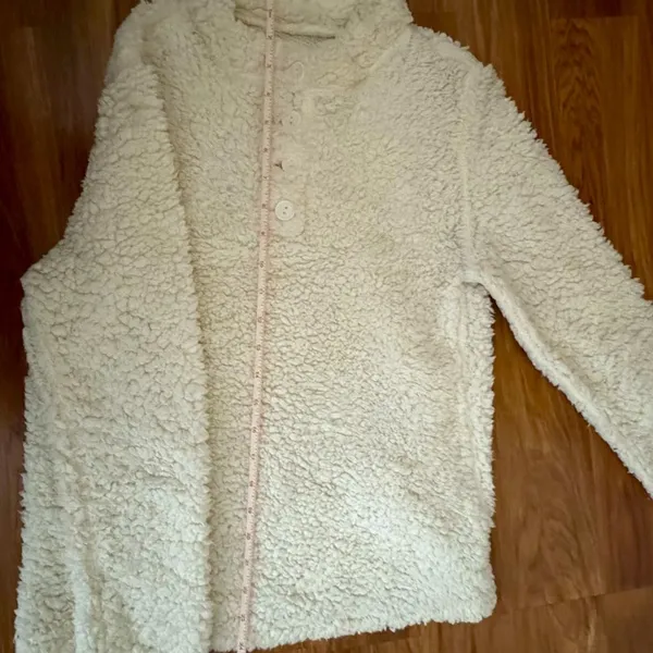 White Sherpa Fleece Pullover (S) - Image 8