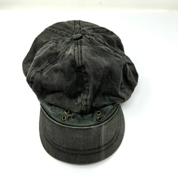 Black denim page boy cap, unisex, one size - Image 4