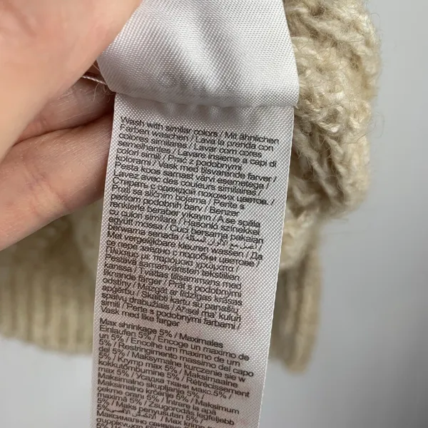 ONLY Our Story S Sweater Beige Havana Long Sleeve Pullover Pointelle Knit Tan - Image 8