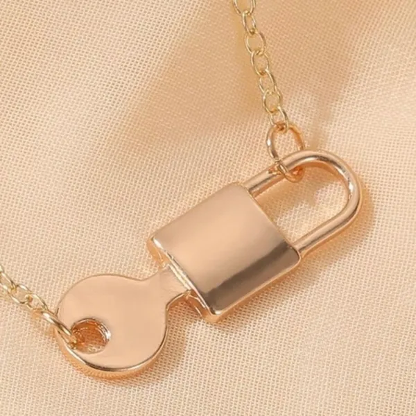 3/$30 💛 Lock and Key Necklace Gold - Image 4