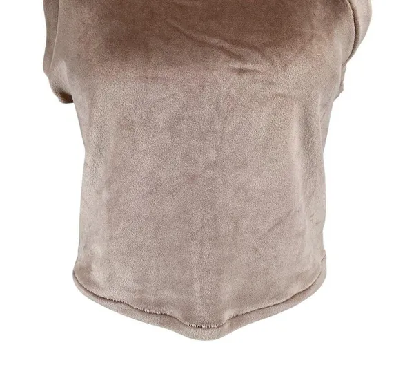 Skims‎ Velour Tank Top Size Large Velvet Sleeveless Cropped Brown Tan Stretch - Image 4