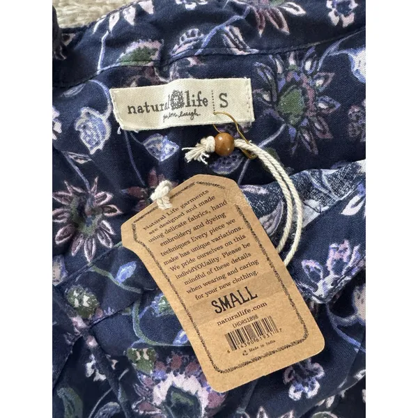 NWT Natural Life Dara Blue Floral Mini Dress Size Small - Image 8
