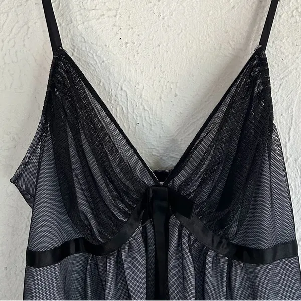 Victoria’s Secret Sheer Mesh Babydoll Slip – Y2K Fairy Grunge Sz medium black - Image 2