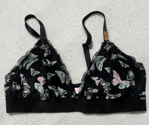 PINK Victoria's Secret Butterfly Wireless Bra Large - Image 2