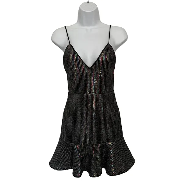 X By NBD Y2K Sequin Rainbow Mini Dress XS Club Festival Revolve Indie Sleaze - Image 2