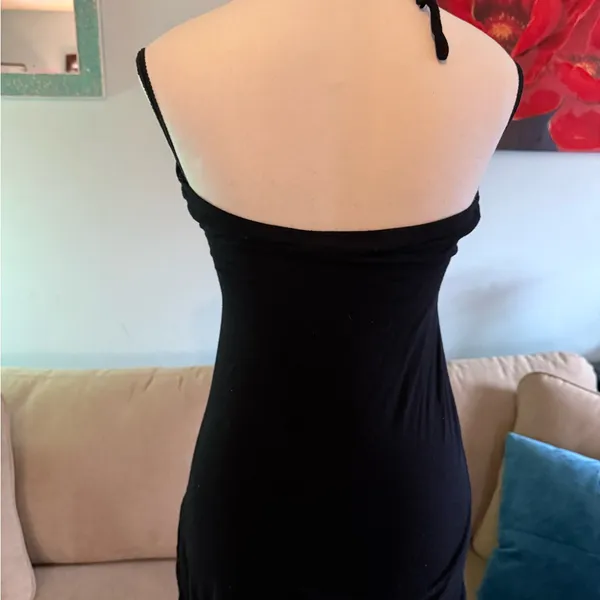 ELA Black Rhinestone Neck Halter Top Shirt Women Size M Medium - Image 6
