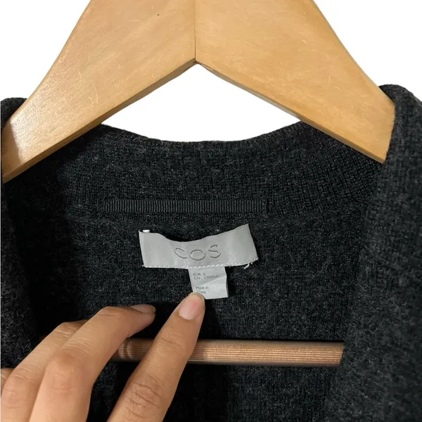 COS Wool Gray Button Down Cardigan Sweater - Image 6