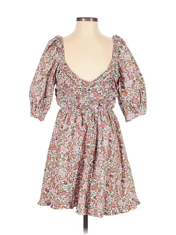 Buddy Love Poppy Puff Sleeve Mini Dress Windsor Women’s Small Pink Floral Ruffle - Image 8