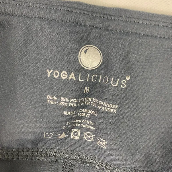 Yogalicious Leggings Womens Medium Blue Cropped Lattice Ankle Yoga Pants‎ Gym - Image 2