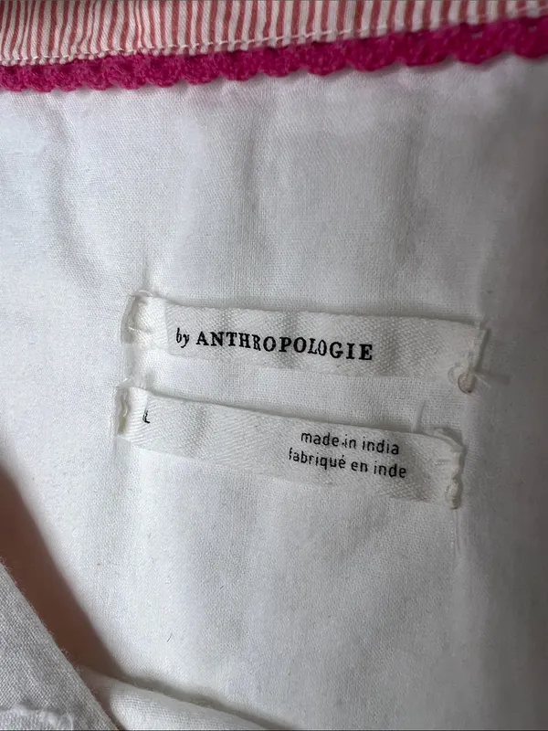 Anthropologie Floral Embroidered Puff sleeve Square Neck Blouse Top - Image 5