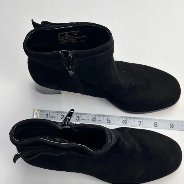 Kate‎ Spade Madelaine Womens Size 6B 6 Black Leather Suede Heeled Bootie Strap - Image 2