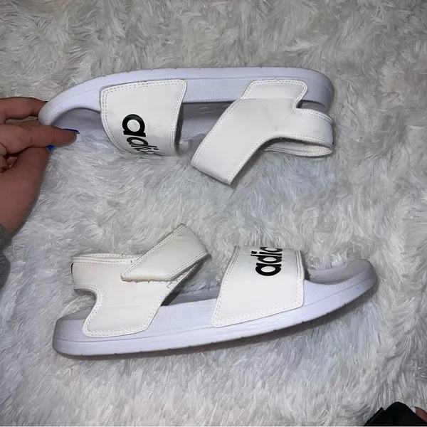 Adidas White Open Tor Slip on with Back Sandal size women’s 7 - Image 3