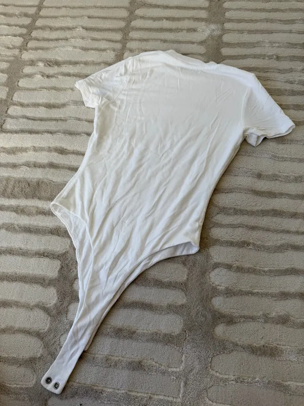 Naked Wardrobe Double Lined White Bodysuit M - Image 3