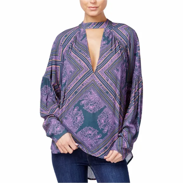 Free People Walking on a Dream Purple V Neck Tunic Small - Image 7