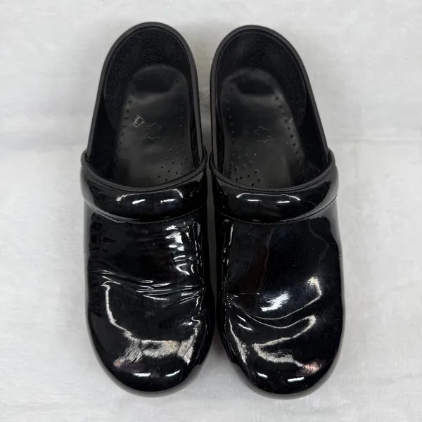 Dansko Professional Black‎ Patent Leather Clogs Womens 39 Nursing Work Shoes - Image 2