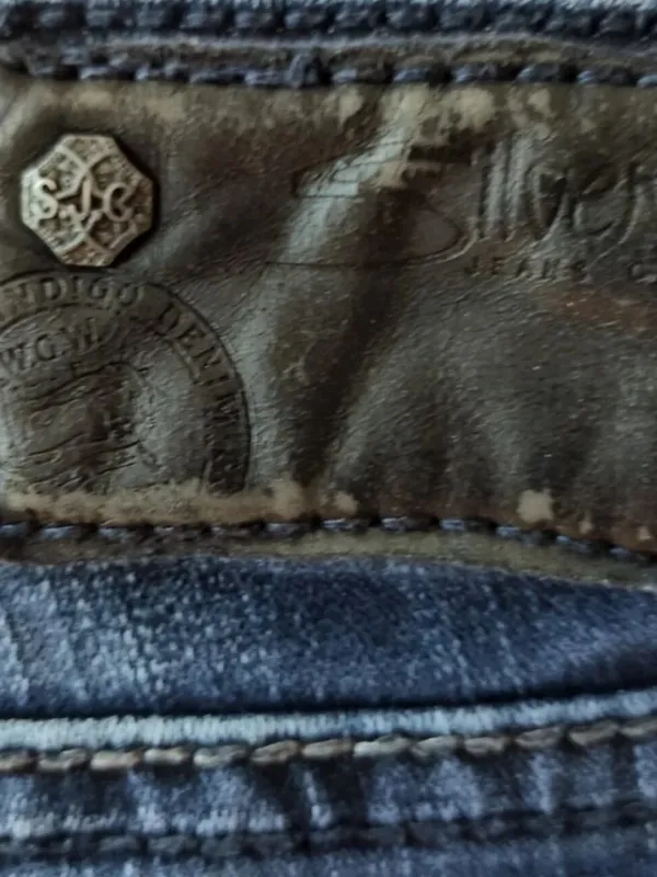 Silver Jeans Suki 17" Women's Sz 31x33 Stretch Dark Denim Boot Cut Embellished - Image 7