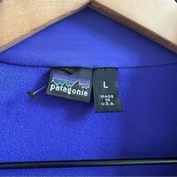 Patagonia Rare Vintage 1/2 Zip Pullover Base Layer Purple Teal Zipper Size Large - Image 3