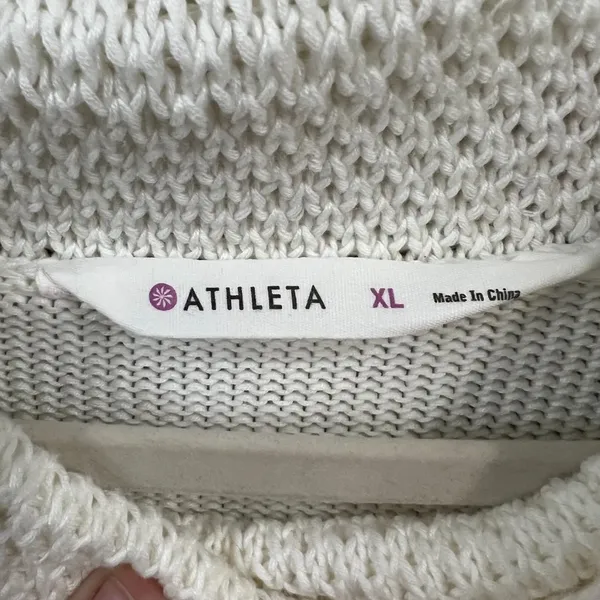 Athleta Women Breckenridge Sweater XL Ivory Top Cowl Turtleneck Long Sleeve Knit - Image 2