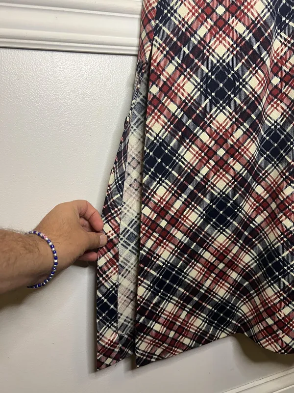 Vintage Haypence Dress Womens Medium Plaid Maxi Mod Turtleneck ILGWU USA 70s - Image 9