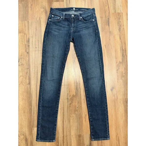 7‎ For All Mankind Roxanne Skinny Jeans Dark Wash Stretch Women's 26 - Image 3