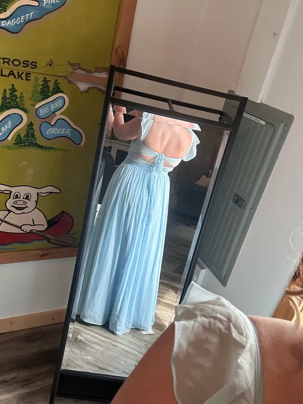 Azazie Bridesmaid Dress Sky Blue - Image 6