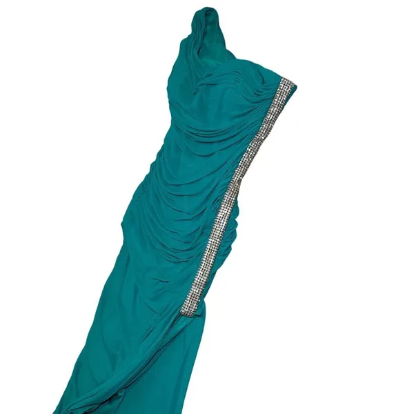 Jump Apparel Women’s Cocktail/ Prom Dress 3/4 Size Teal & Silver - Image 6