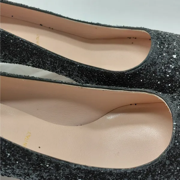 $238 Kate Spade Womens Heels Size 7M Black Glitter Pumps Wedding Party Holiday - Image 12