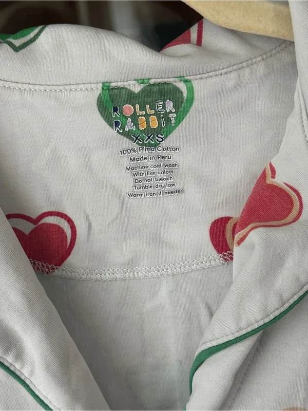 Roller Rabbit pajamas set big holiday hearts christmas shorts sleeve polo shirt - Image 3