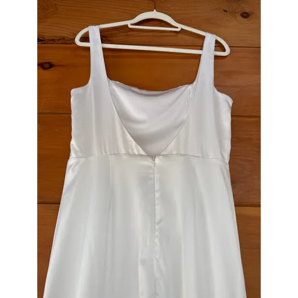 NWOT Lulus Luxe Loveliness White Satin Backless Mermaid Maxi Dress Bridal Gown S - Image 4