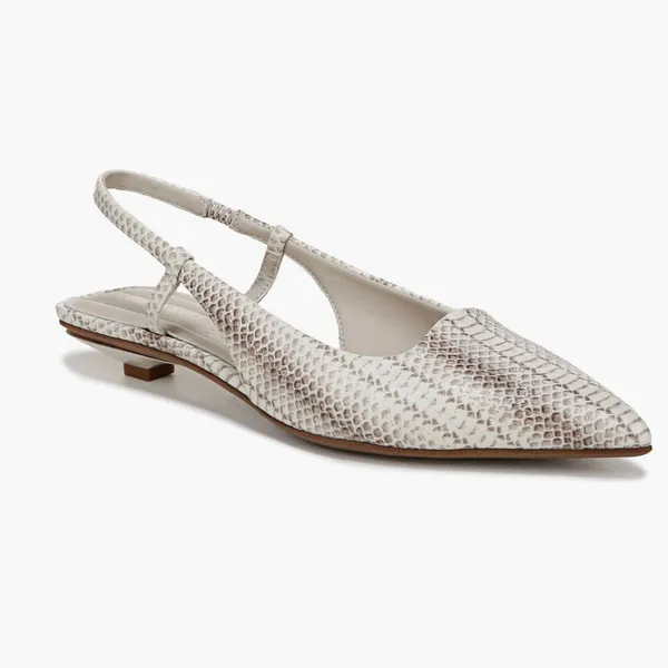 NEW FRANCO SARTO Palmira Slingback Pointed Toe Pump Color: Grey Snake Print - Image 3
