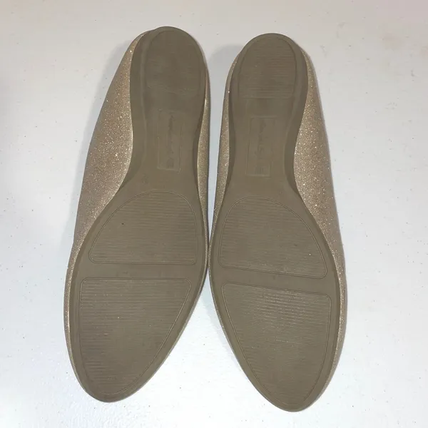 American Eagle Womens Champagne Gold Glitter Ballet Flats Round Toe Size 9 - Image 6