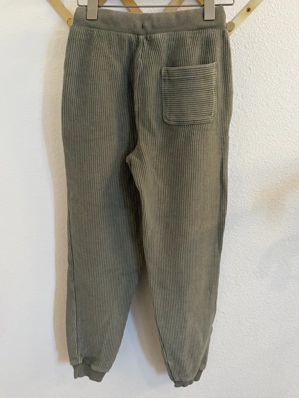 aerie Ribbed Olive Green Corded Drawstring Jogger Sweatpants XS - Image 5