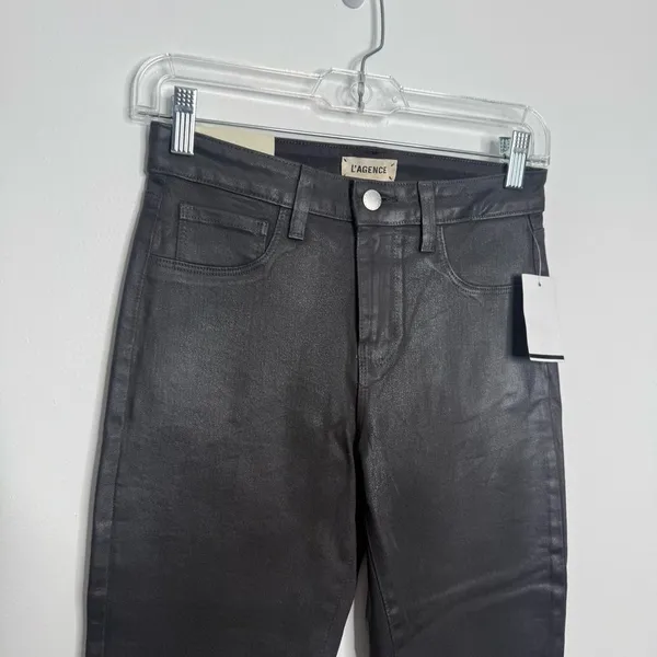 NWT L'agence‎ Margot High Rise Skinny Greystone Coated Jean Size 26 Minimalist - Image 3