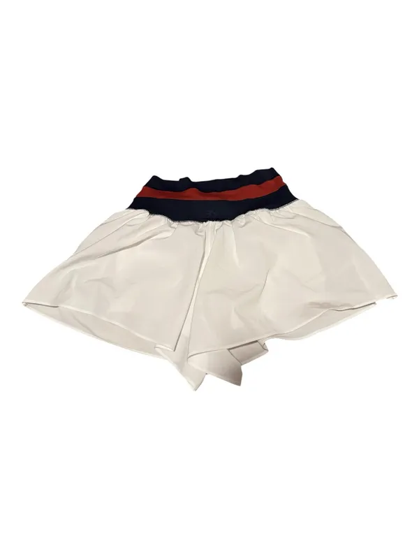 Aerie White Flowy Athletic Shorts Navy Red Crossover Waist Size XS - Image 3
