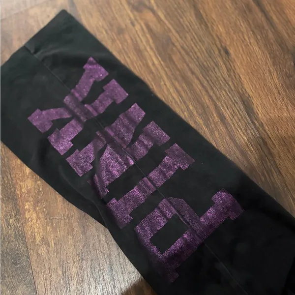 Y2K Victoria's Secret PINK VS Vintage Foldover Yoga Pants Flare Purple S - Image 4
