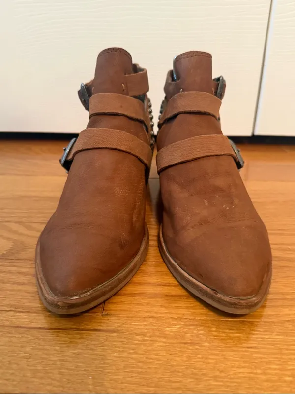 Dolce Vita Spur Leather Booties Tan Size 8 - Image 6