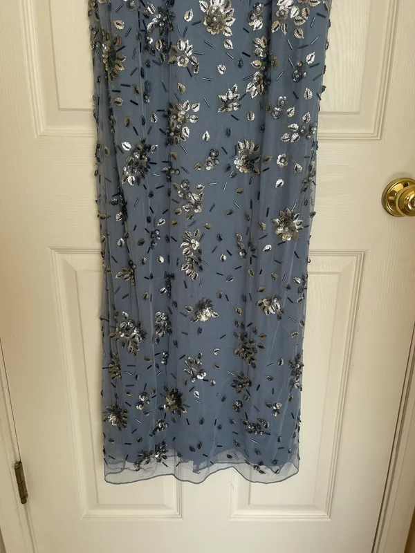 Floral Embellished Scoop Neck Evening Gown - Image 7
