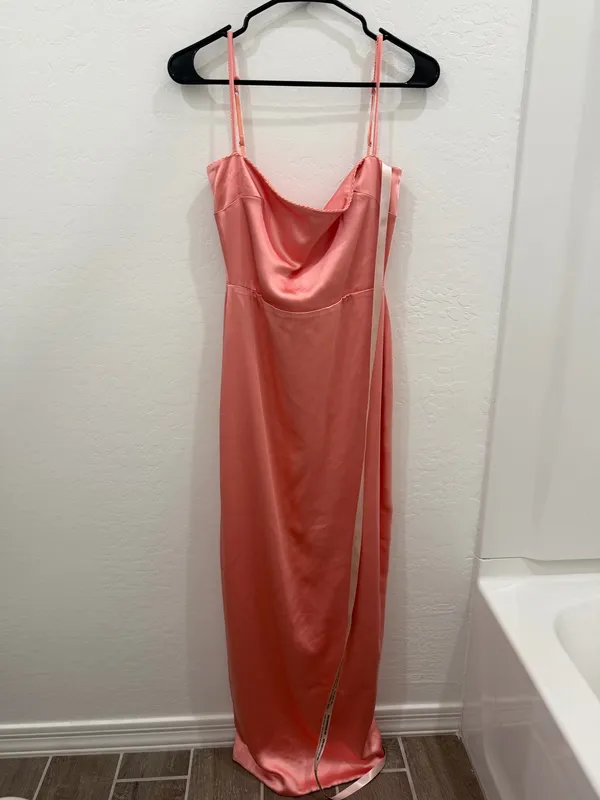 House of CB COSTANZA Bright Peach Maxi Dress Small - Image 5