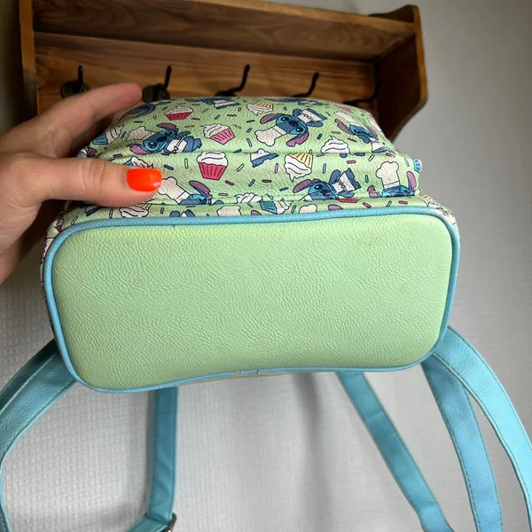 Disney Loungefly Stitch Chef Cupcake Mini Backpack‎ Green Blue - Image 3