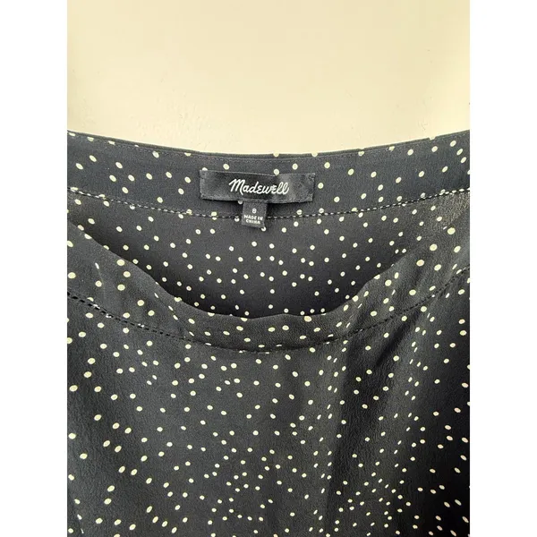 Madewell Black Polka Dot Sleeveless Camisole Tank Top - Size - 8 - Image 4