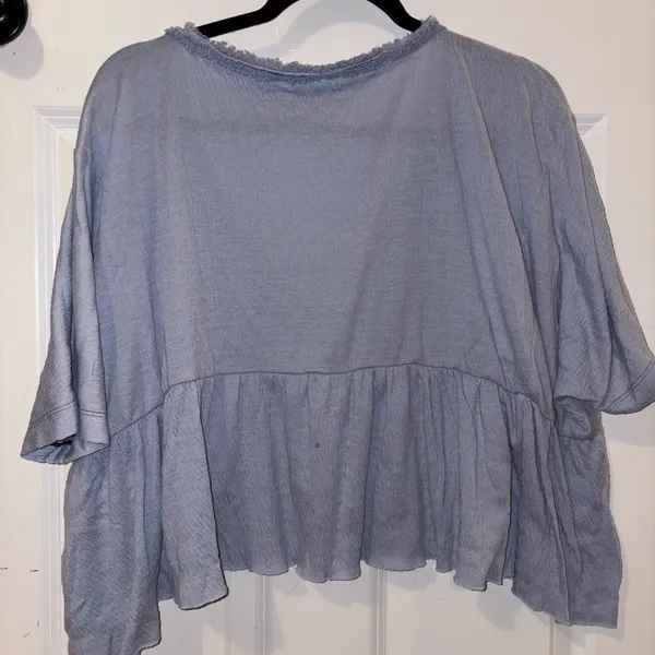 Urban Outfitters blue Ruffled Crop Blouse - Image 3