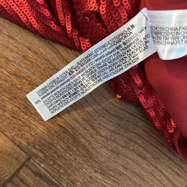 Zara NWT red sequin slip mini dress size small - Image 12