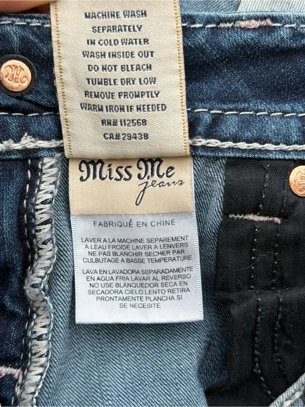 Miss Me Signature Boot Jeans Women’s 26 Blue Stretch Embellished Y2K 29 Inseam - Image 12