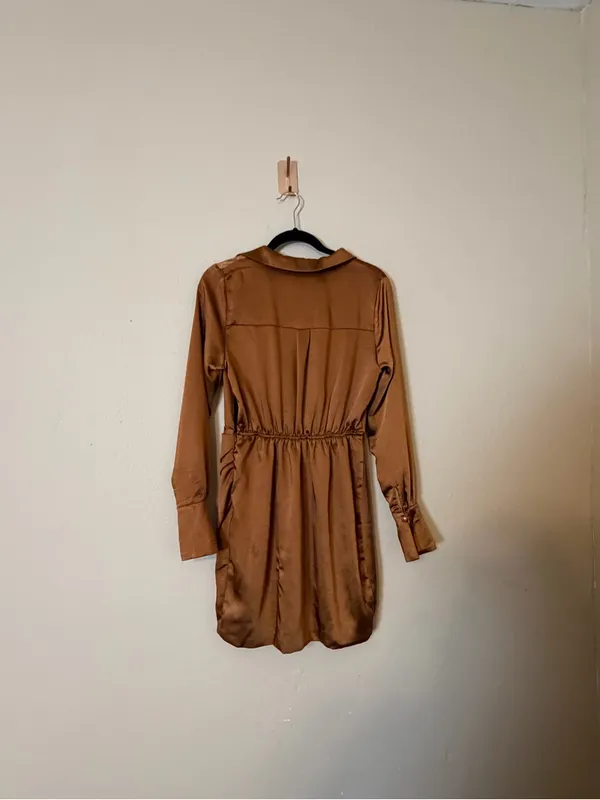 LINE & DOT Bella‎ Mini Dress In Camel Size Small Revolve - Image 7