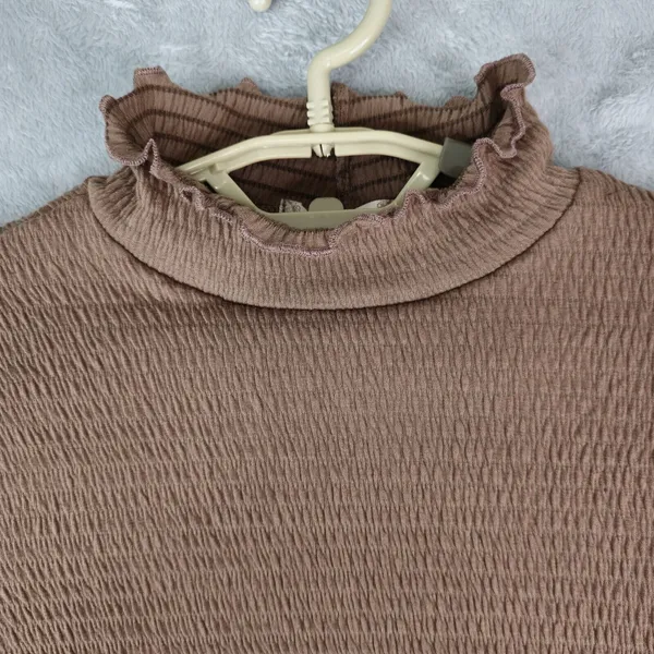 Altar'd State Crop Top Long Sleeve Size Large Burnt‎ Orange Shirred Fabric - Image 4