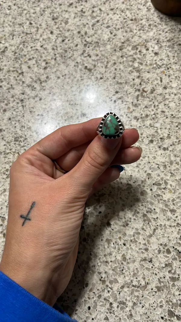 Turquoise Sterling Silver Ring 925 Green - Image 3