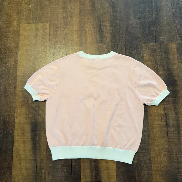 Queen of Sparkles Bride Sweater Top Pink Short Sleeve Women's M - Image 5