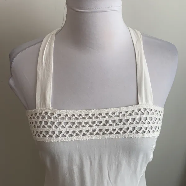 Solitaire Swim White Crochet Trim Cover Up Dress - Image 4