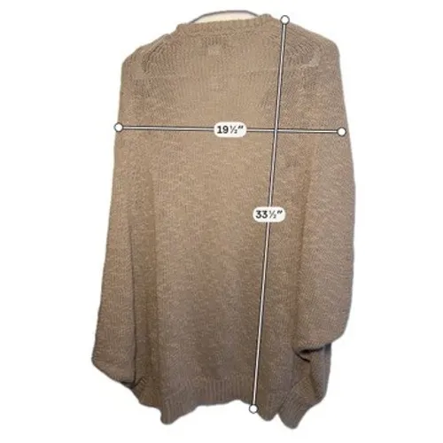 BCBGMAXAZRIA Runway Tan Knit Oversized Long Cardigan Crystal Button‎ Sweater XXS - Image 7